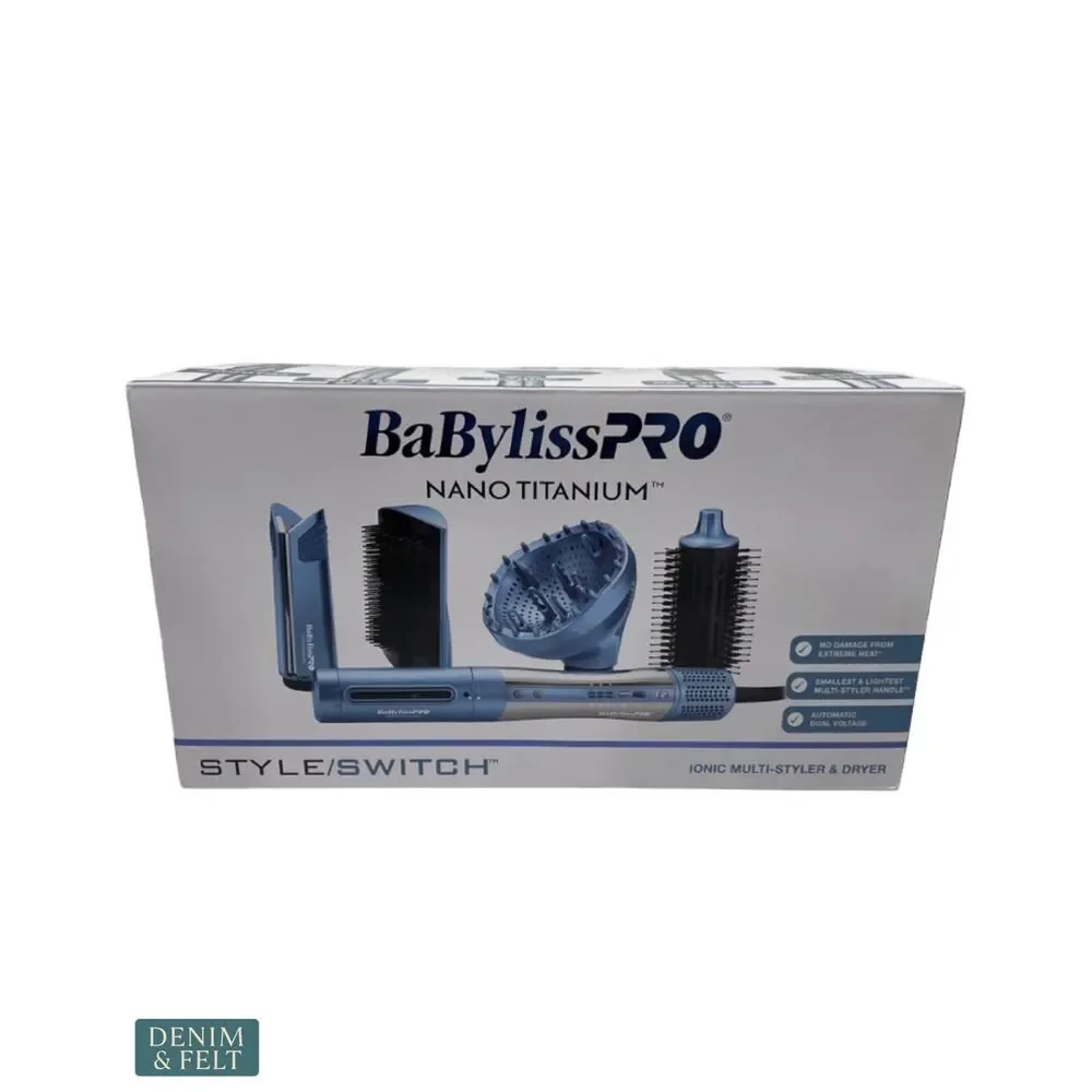 NEW BaBylissPRO StyleSwitch Ionic Multi Styler Dryer‎ 5 Attachments Blowout Curl